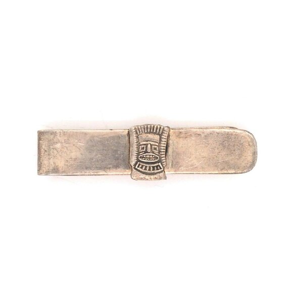 VTG Estate 900 Silver Tibetan God Money Clip or Tie Tac! Unique! 155 - Picture 1 of 5